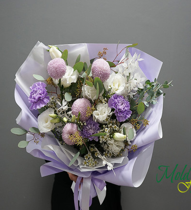 Bouquet White Purple photo 394x433